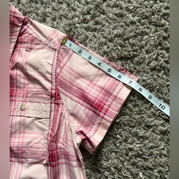 Eddie Bauer Women's Pink and White Plaid Button-Down Shirt - Picture 6 of 8